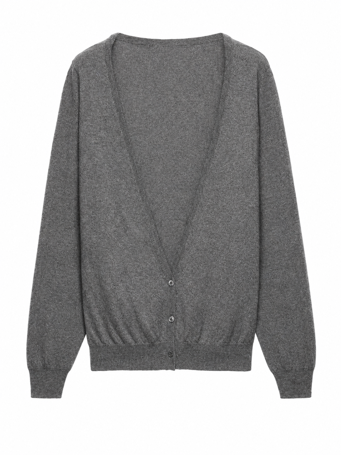 Heather Grey Longline V-Neck Cardigan