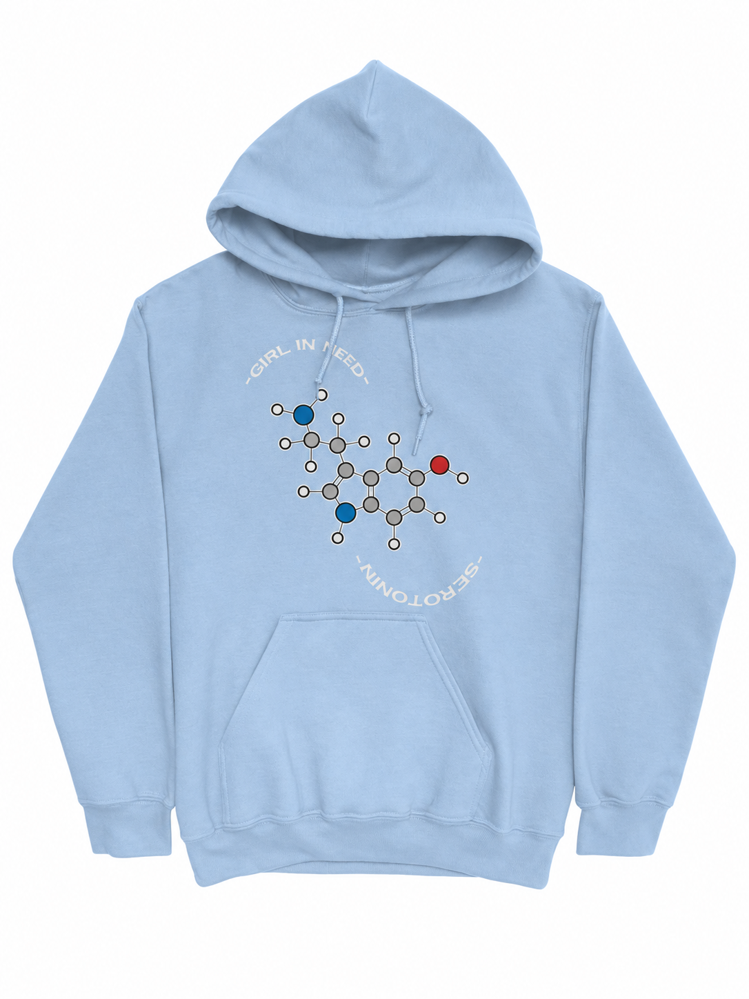 Light Blue Graphic Pullover Hoodie