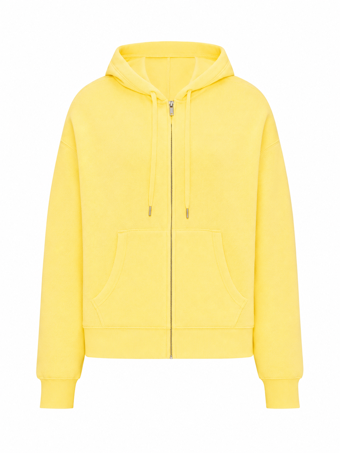 Bright Yellow Zip-Up Hoodie