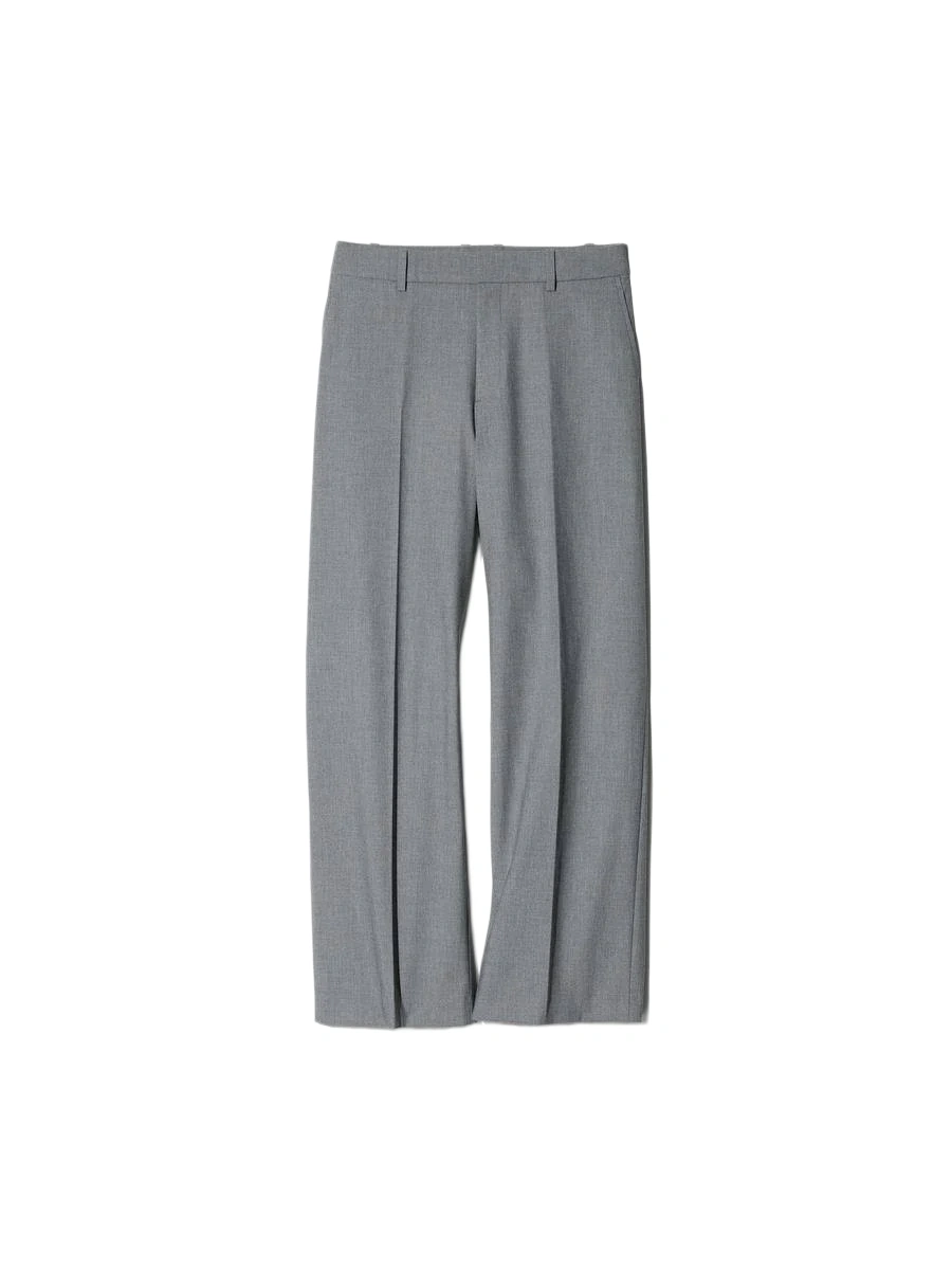 Grey Wide Leg Straight Trousers