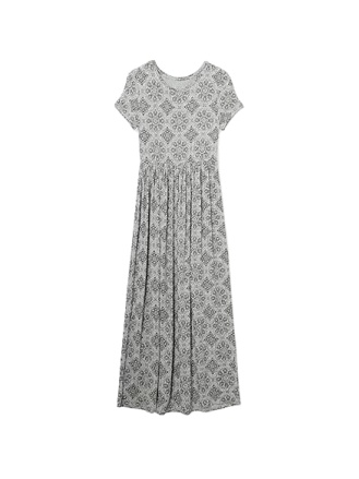 Heathered Grey Geometric Medallion Maxi Dress